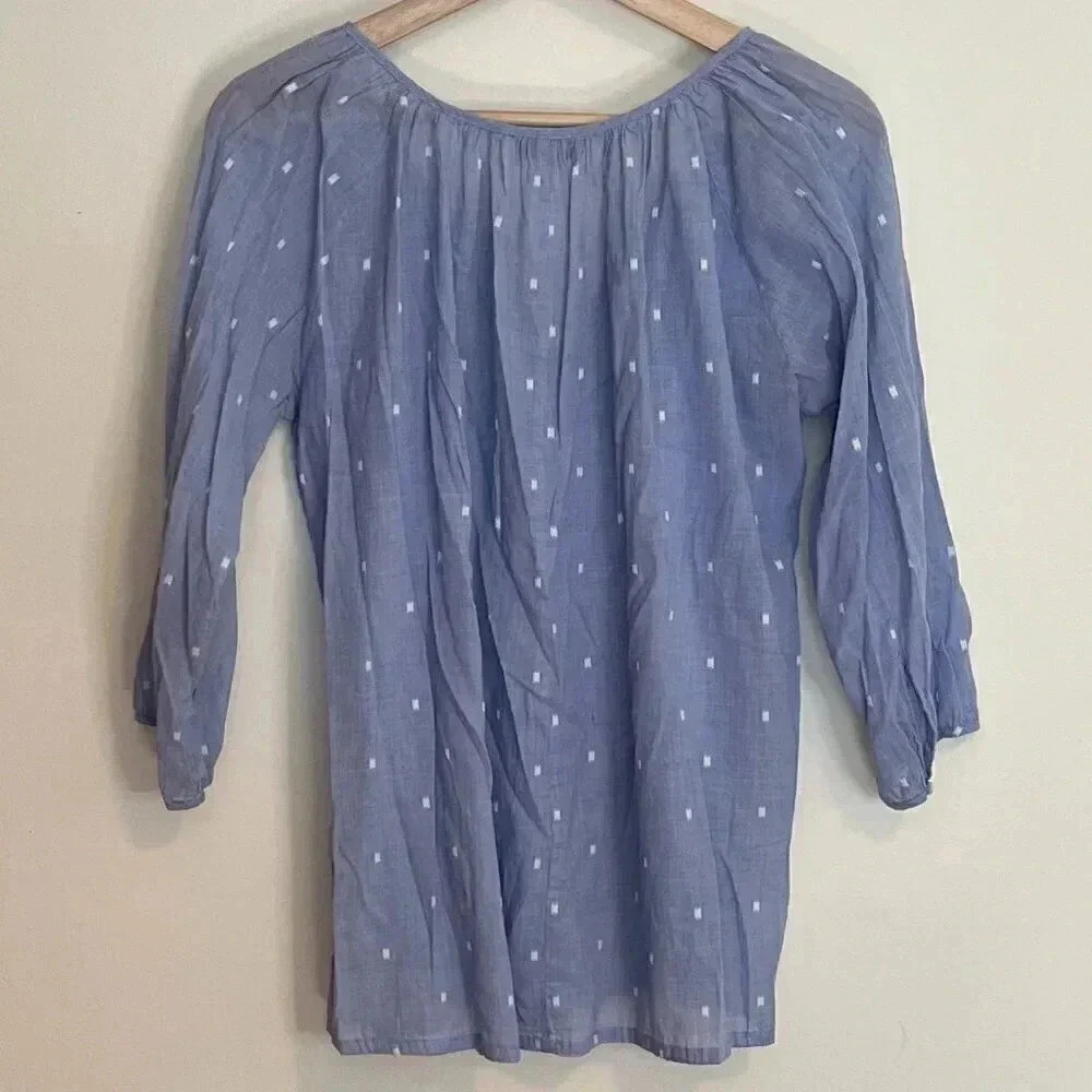 J. Crew Chambray Peasant Blouse - Picture 3 of 9